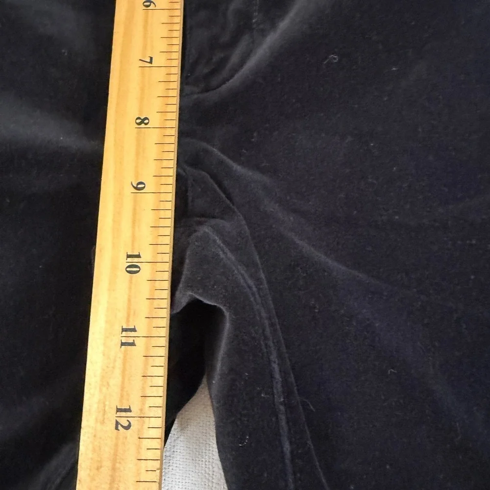 J.Jill Black Velvet Straight Leg Pants Womens 16 Mid Rise 5-Pocket Stretch
